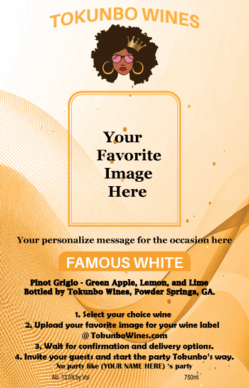 Make your Special Occasion Very Special by placing your favorite image on the label.